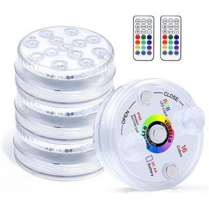Pool Lights, Submersible LED Lights with Magnet and Suction Cups,RF Remote Light